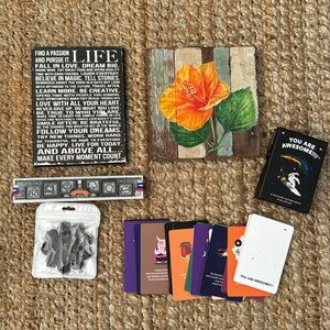 ORACLE CARDS WOOD INSPIRATIONAL ART SATYA  INCENSE MUDALA INCENSE HOLDER BUNDLE